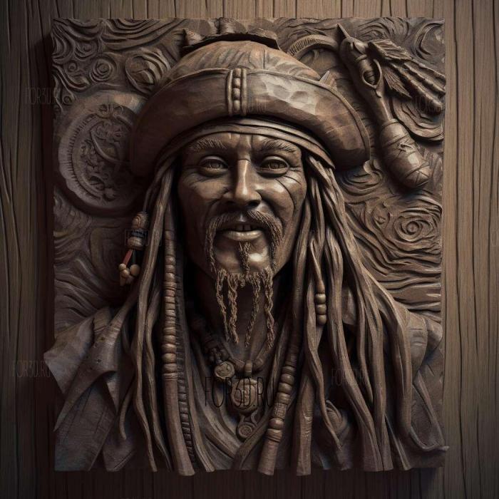 Jack Sparrow 3 stl model for CNC